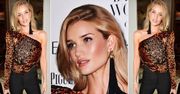 LOOK OF THE DAY: Rosie Huntington-Whiteley łączy aksamit i panterkę