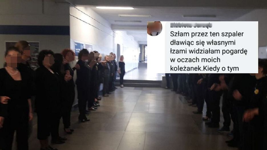 Strajk nauczycieli 2019. Szpaler wstydu w jednej ze szkół