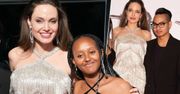 Angelina Jolie z dziećmi na premierze „Czarownicy 2”. Błyszczała jak diament. Wyglądała pięknie