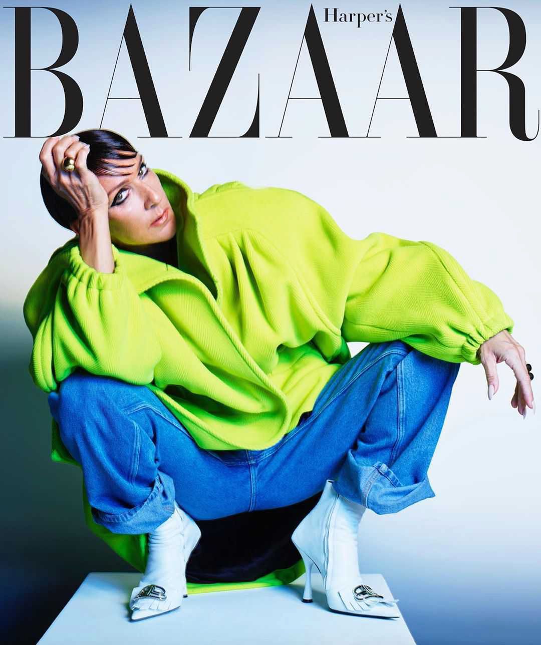 Celine Dion w krótkich włosach na okładce Harper's Bazaar