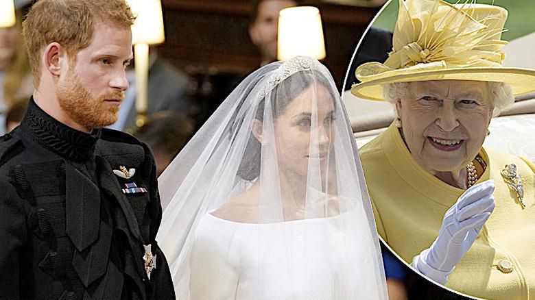 Królowa Elżbieta II, Meghan Markle i Harry ślub