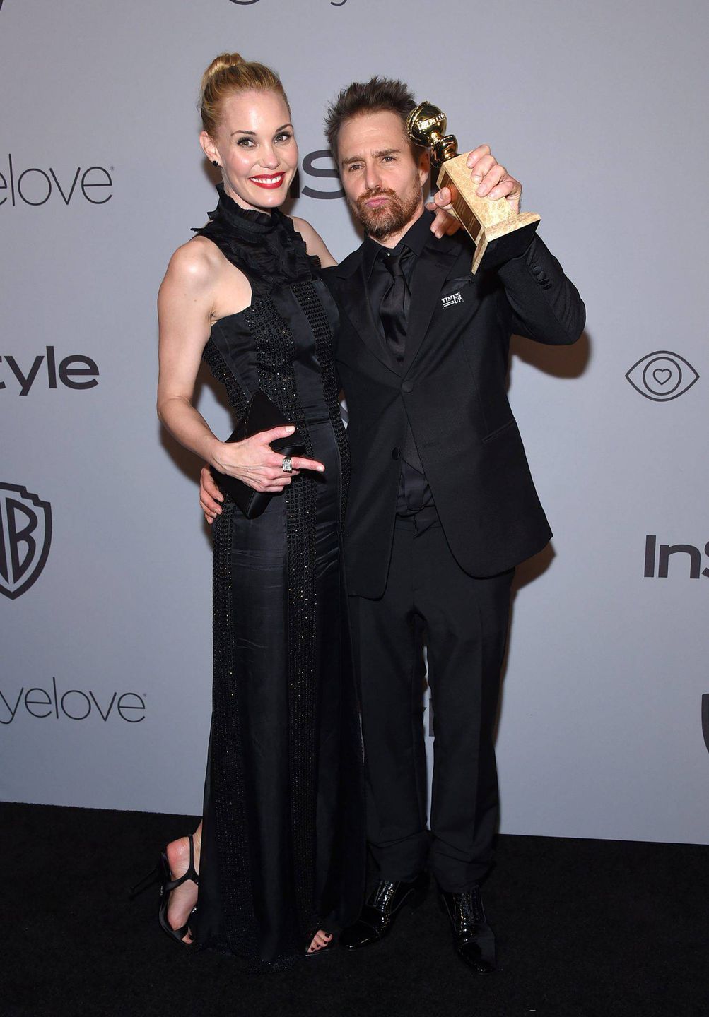 Leslie Bibb i Sam Rockwell - Złote Globy x InStyle afterparty 2018