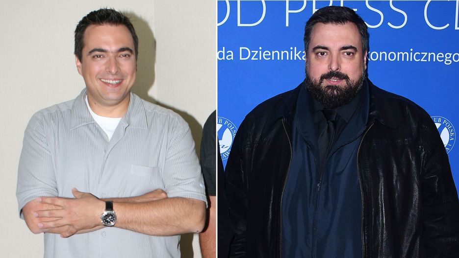 Tomasz Sekielski w 2007 r. (po lewej) i w 2019 r. kilka miesięcy przed zmniejszeniem żołądka
