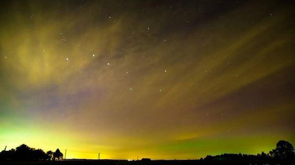 Zorza polarna nad Rzeszowem widziana w nocy 8 października 2015r.