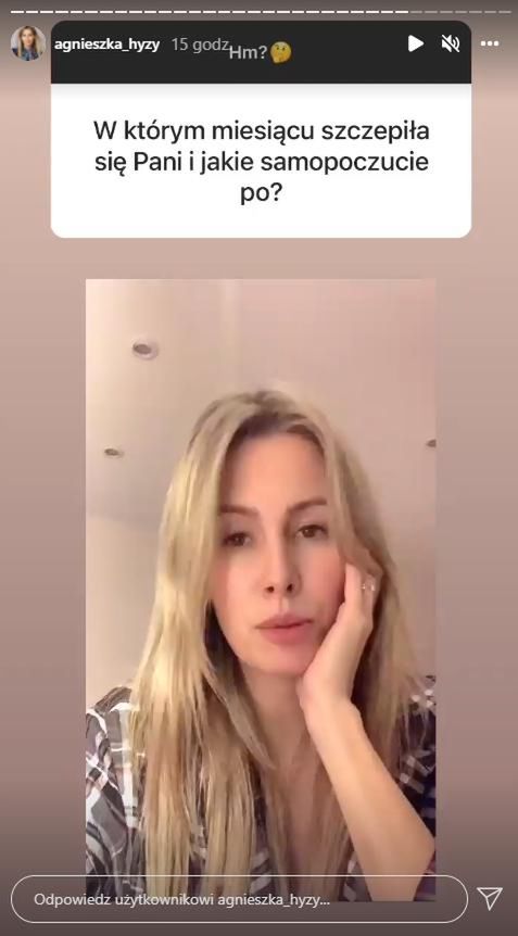 Agnieszka Hyży o szczepieniach