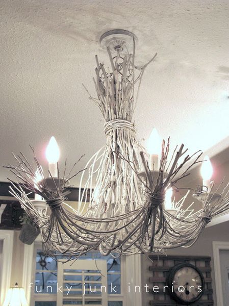 White Twig Chandelier