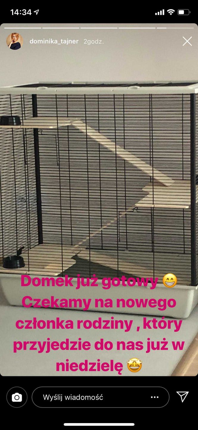 Dominika Tajner pokazała klatkę dla nowego członka rodziny