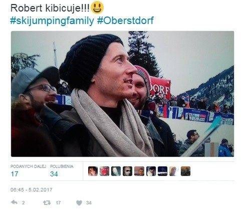 Robert Lewandowski kibicem skoczków narciarskich