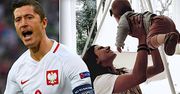 Anna Lewandowska z wystrojoną Klarą kibicują Lewemu! Ubranko małego kibica nie ma sobie równych! Istny szał!
