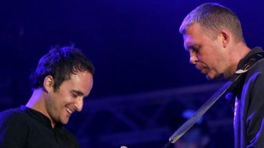 Lider Myslovitz Artur Rojek i lider grupy Raz Dwa Trzy Adam Nowak