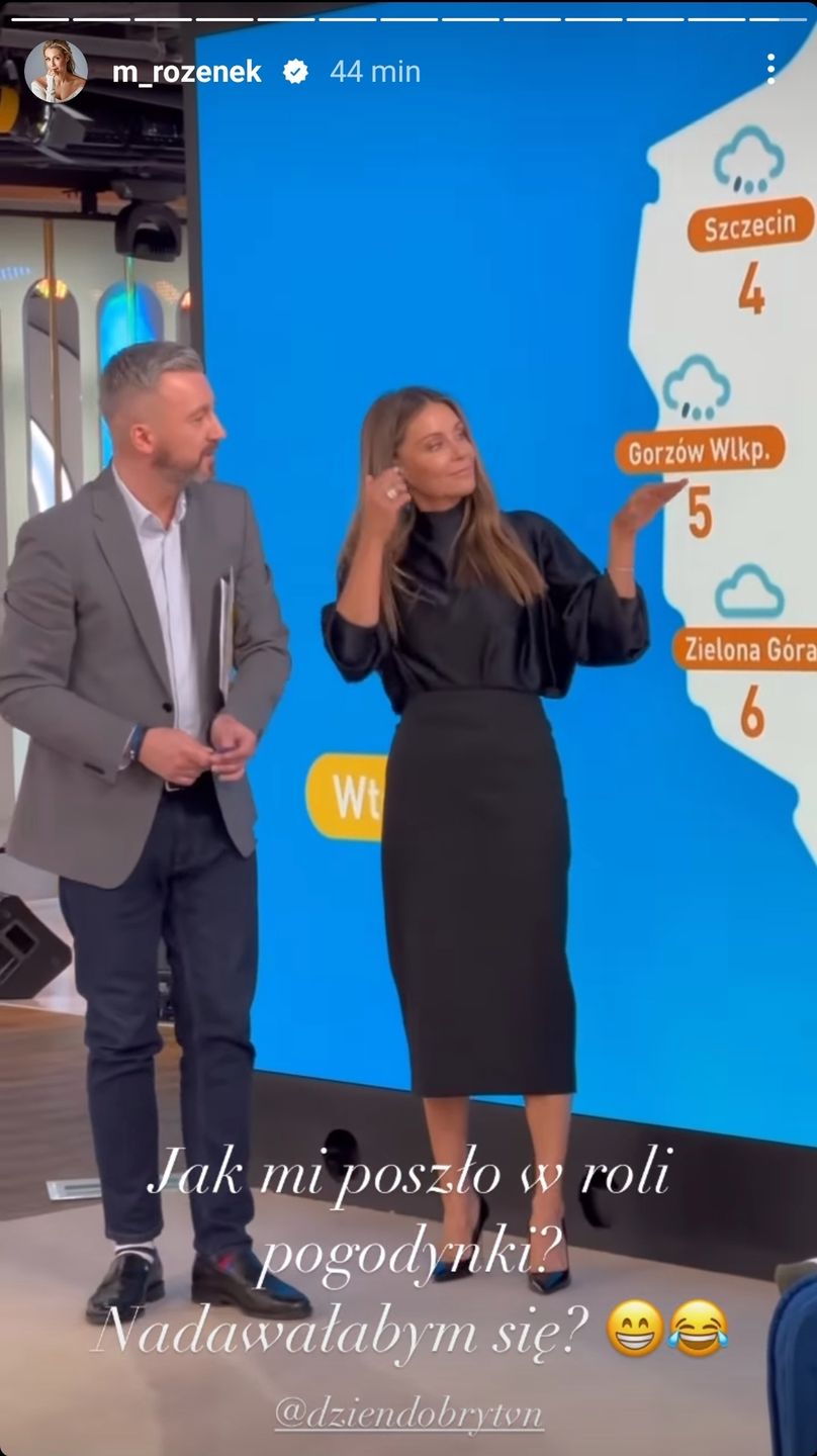 Małgorzata Rozenek zapowiada pogodę w DDTVN