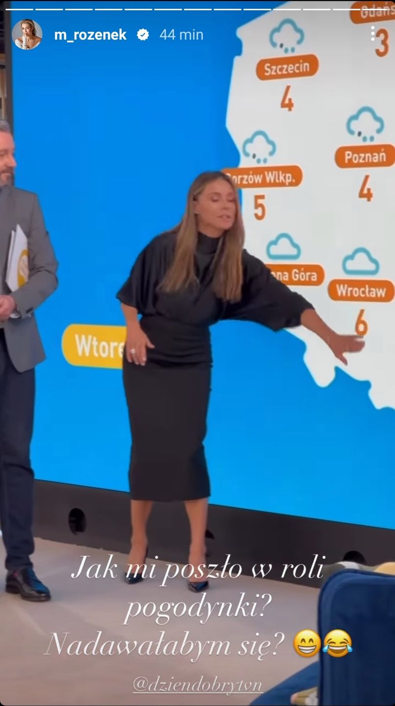 Małgorzata Rozenek zapowiada pogodę w DDTVN