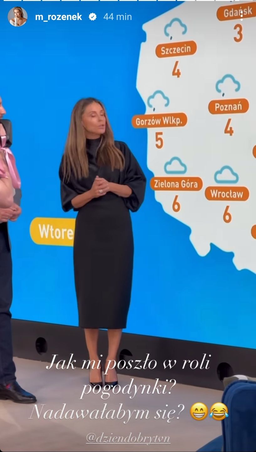 Małgorzata Rozenek zapowiada pogodę w DDTVN