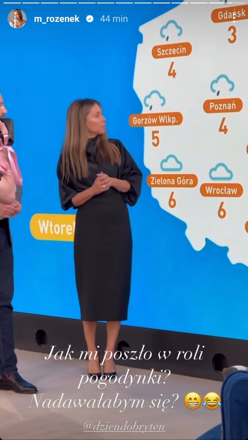Małgorzata Rozenek zapowiada pogodę w DDTVN