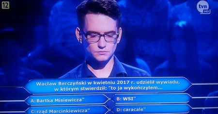 O włos od głównej wygranej. Internauci przeżywają porażkę uczestnika "Milionerów"
