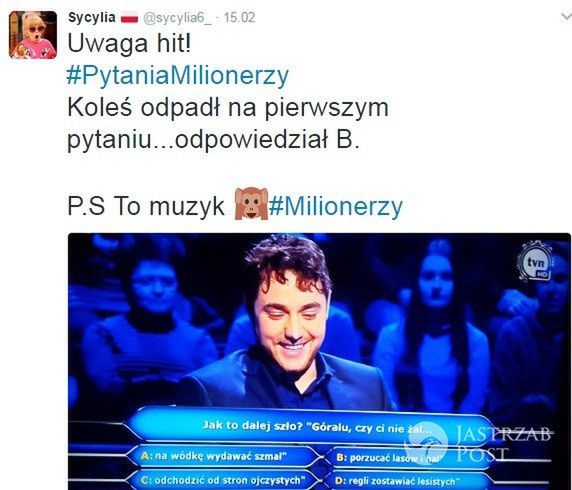 Kuba Gołębiowski odpadł z Milionerów po pierwszym pytaniu