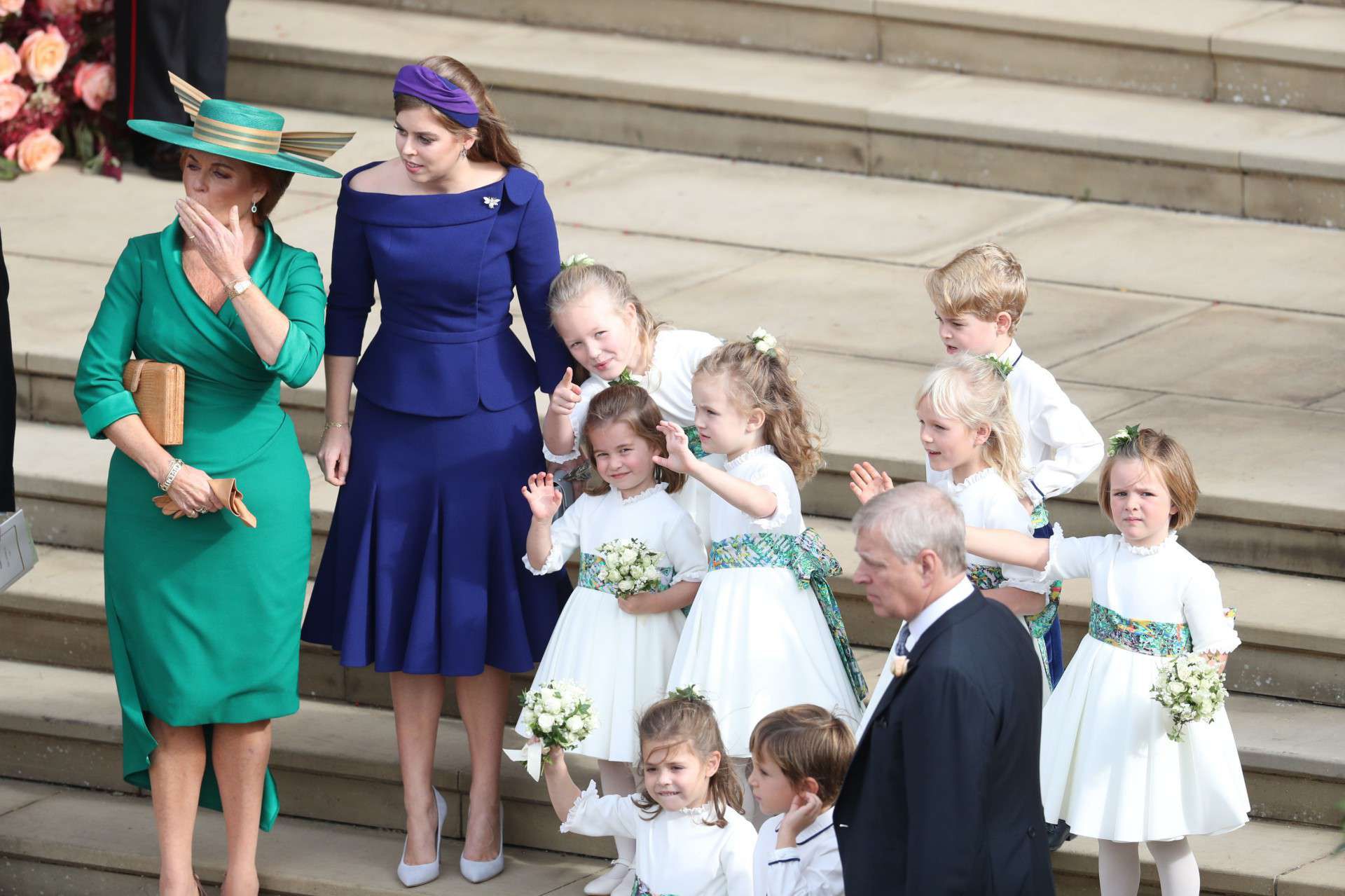 Księżniczka Charlotte, książę George na ślubie księżniczki Eugenii