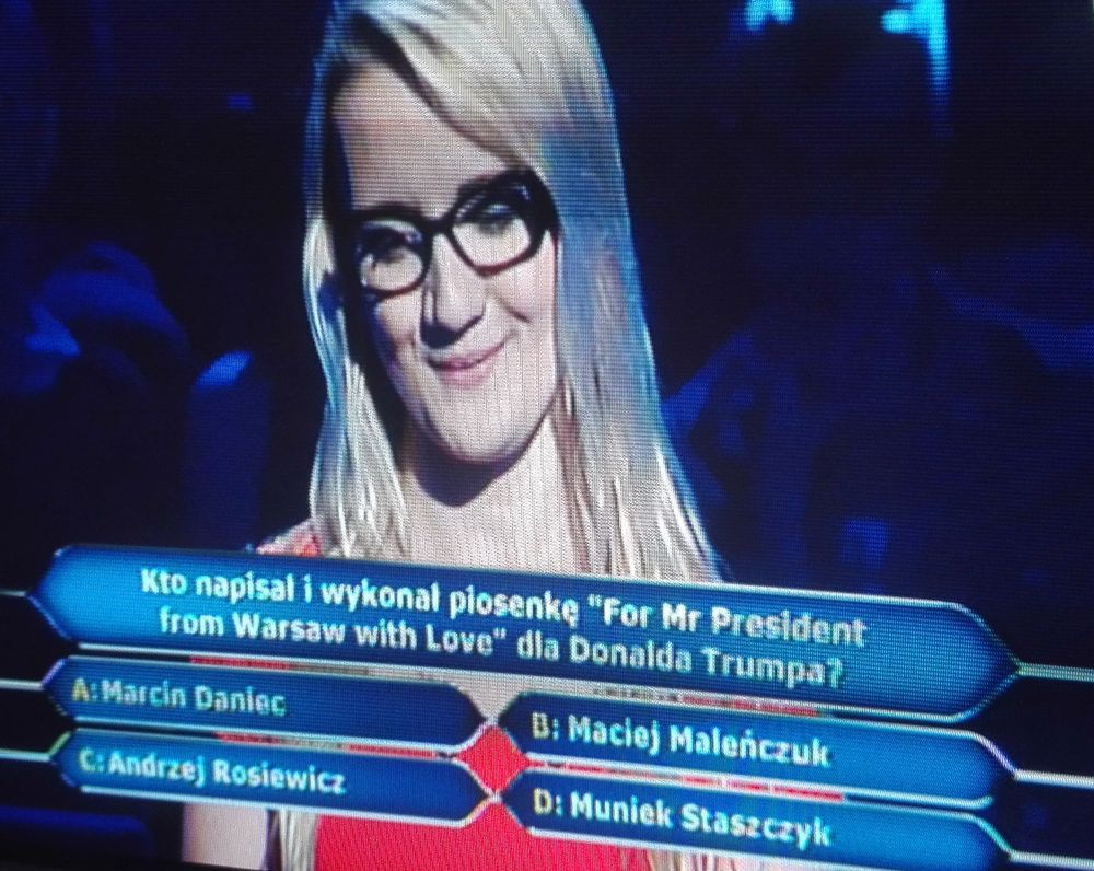 Uczestniczka świetnie poradziła sobie z pytaniem o piosenkę dla Donalda Trumpa