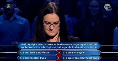 "Milionerzy": Sylwester z prezydentem Andrzejem Dudą hitem odcinka