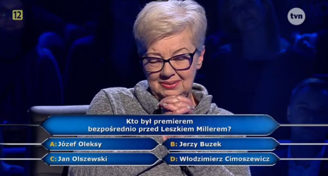 Kadr z programu "Milionerzy"