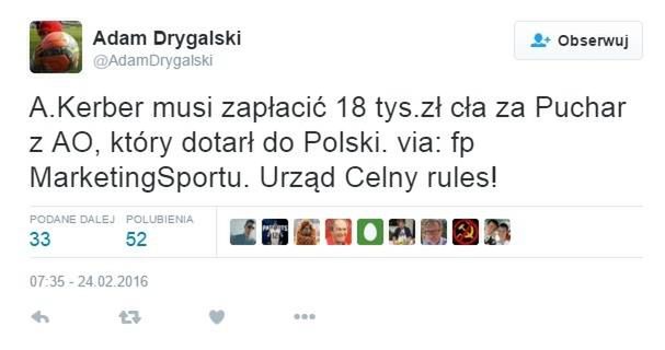 Angelique Kerber musi zapłacić wysokie cło