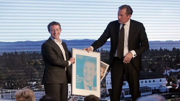 Mark Zuckerberg podczas wizyty w Niemczech