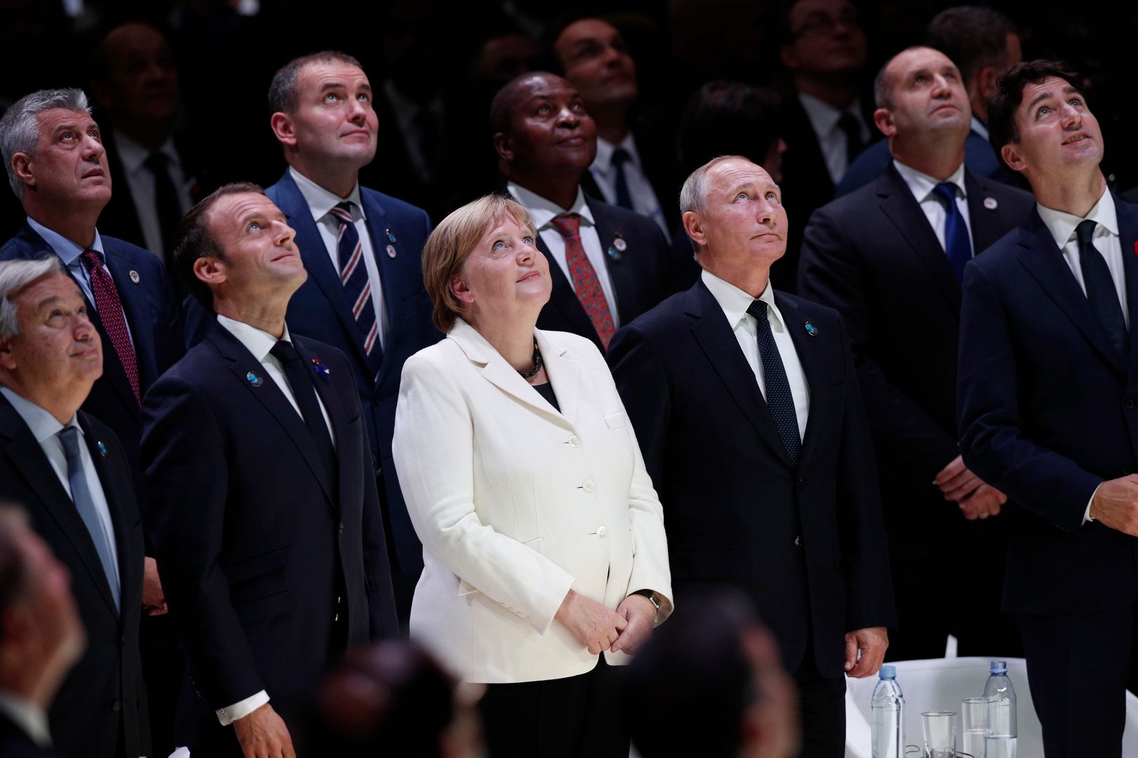 Macron, Merkel i Putin