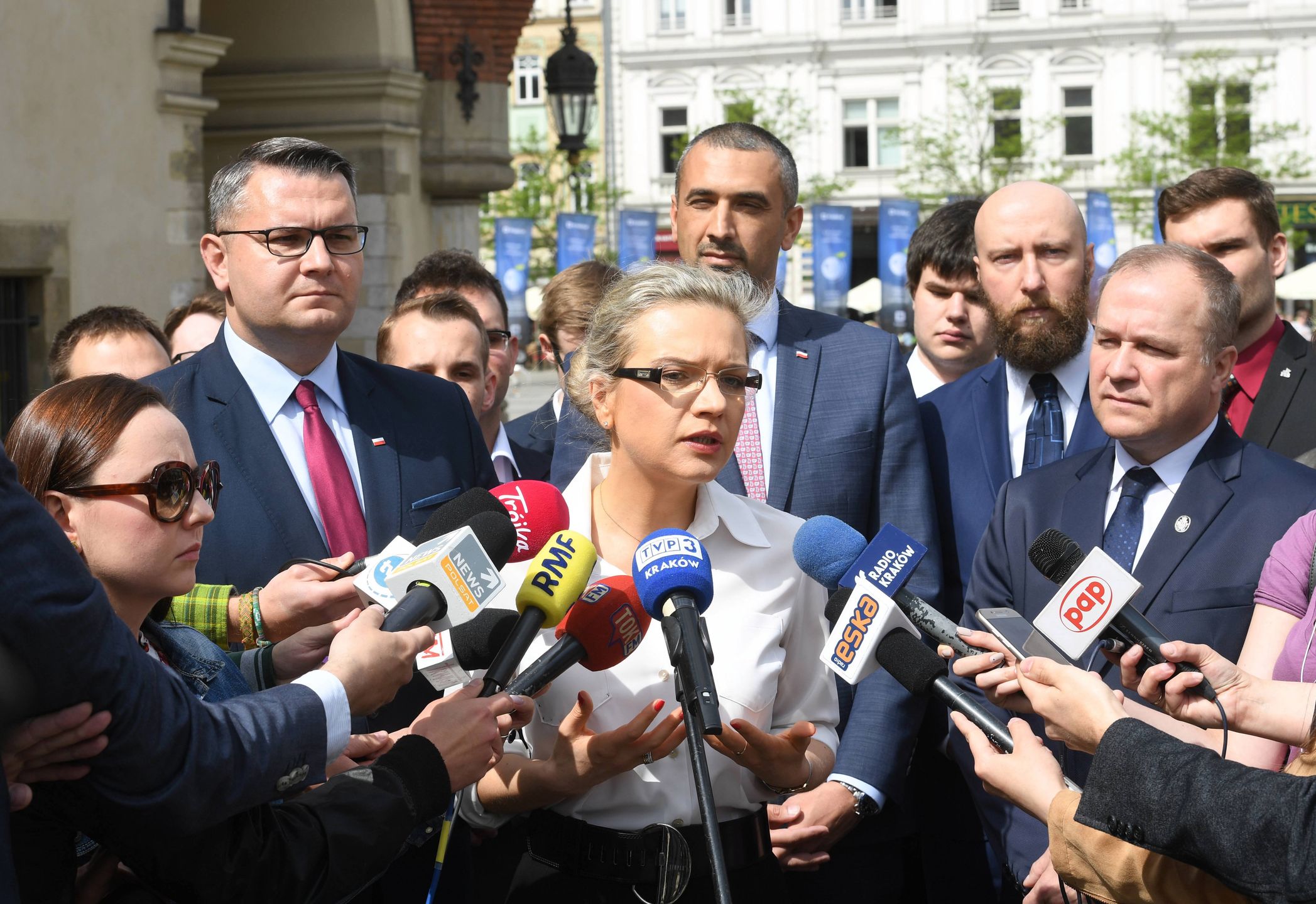 Kandydatka PiS na konferencji prasowej 