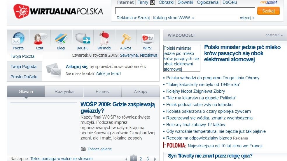 #10YearsChallange: WP.pl w 2009 roku