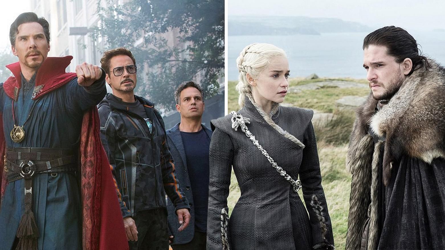 Kadry z filmu "Avengers" i serialu "Gra o tron"