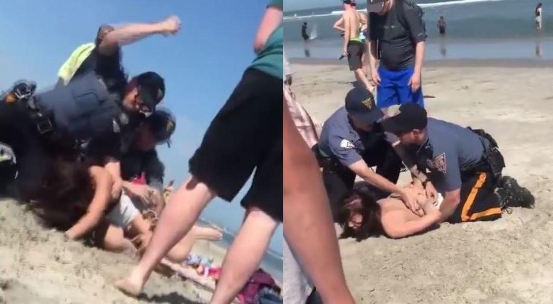 Policjant pobił plażowiczkę. Szokujące nagranie z USA