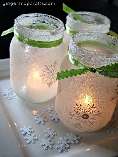 Christmas Mason Jar Luminaries