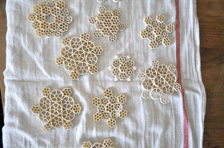Decorative Macaroni Snowflakes