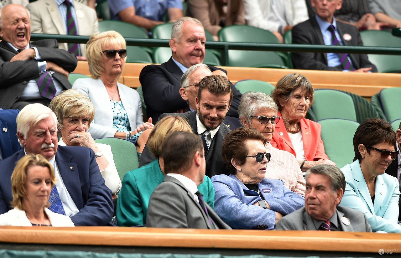 David Beckham na mecz tenisa przyszedł z mamą (fot. ONS)