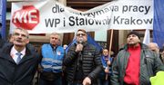 Protest hutników w Krakowie ws. wygaszenia pieca przez ArcelorMittal