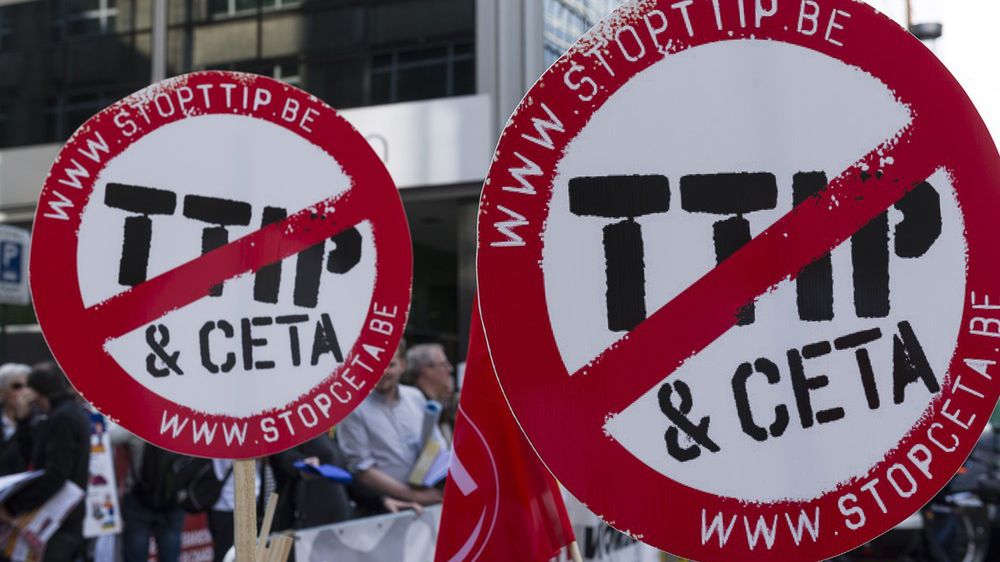 Protest przeciw umową CETA i TTIP