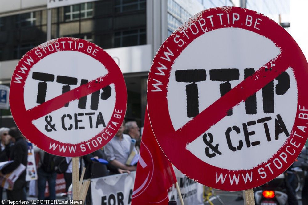 Protest przeciw umową CETA i TTIP