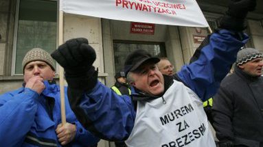 Protest pracowników Polmosu