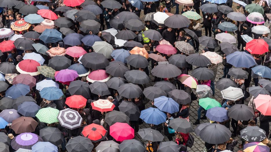 Na zdj. Protesty w rocznicę Czarnego Marszu, Wrocław