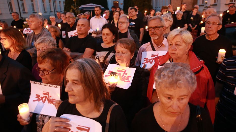 Protest przeciwko reformie sądownictwa w Plocku