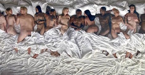 Nagie gwiazdy w łóżku z Kanye Westem i Kim Kardashian