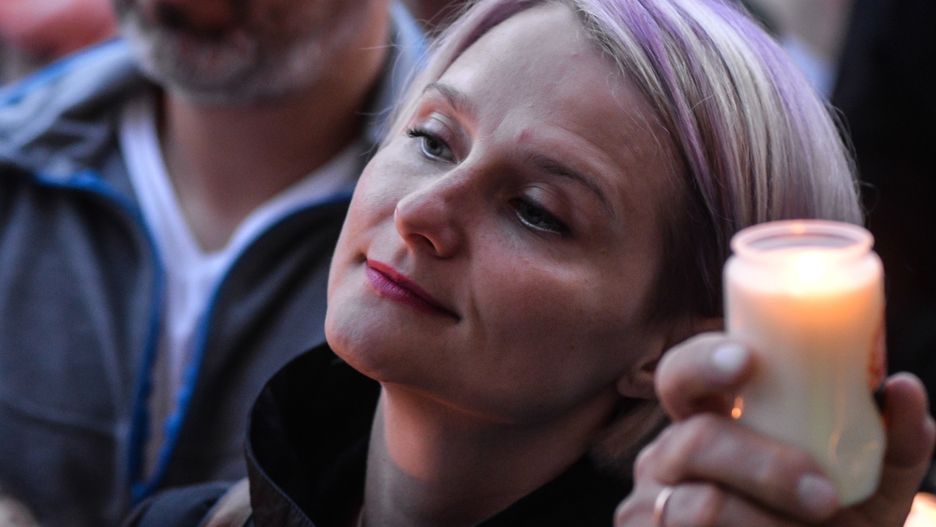Magdalena Wałęsa na manifestacji w Gdańsku