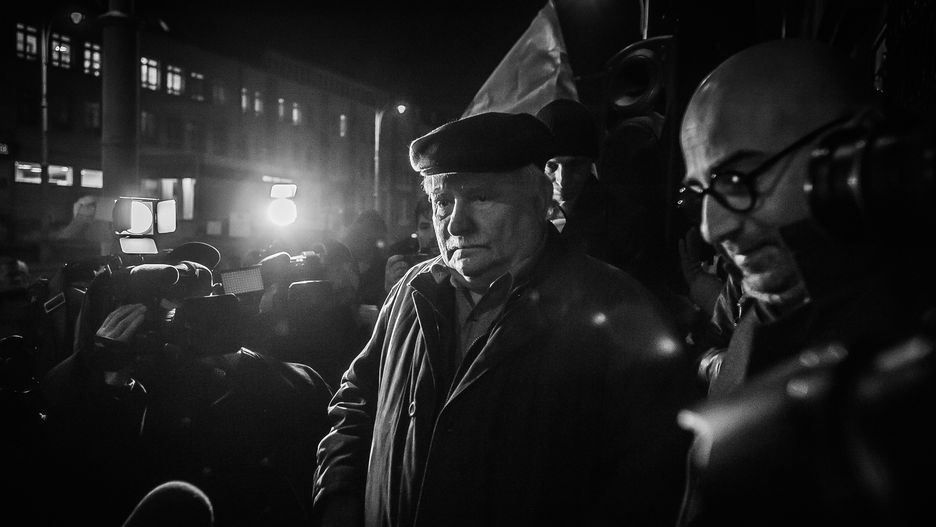 Wałęsa na manifestacji Wolne Sądy