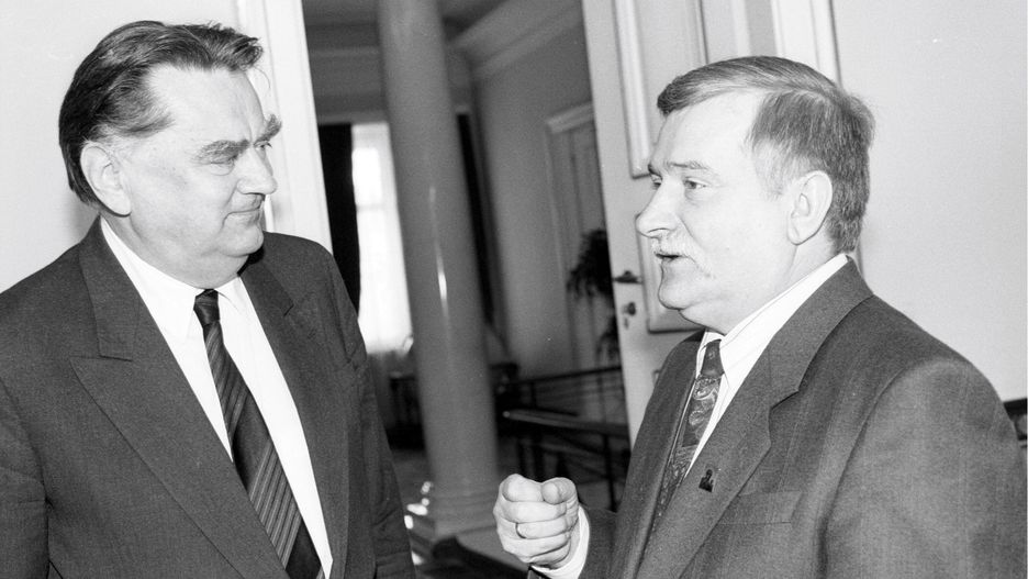 Jan Olszewski i Lech Wałęsa w 1992 roku