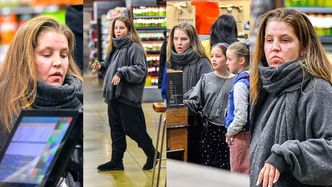 Naturalna Lisa Marie Presley w towarzystwie córek uzupełnia zapasy w sklepie w Los Angeles (ZDJĘCIA)