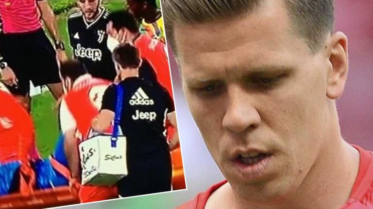 Wojciech Szczęsny wił się z bólu po bolesnej kontuzji, aż został zniesiony na noszach. Dramatyczne sceny widziało na żywo miliony widzów