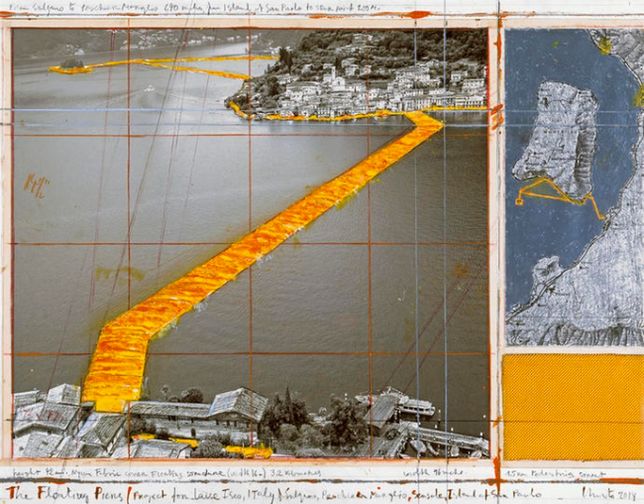Projekt pomostu na jeziorze Iseo (fot. materiały prasowe / christojeanneclaude.net) 