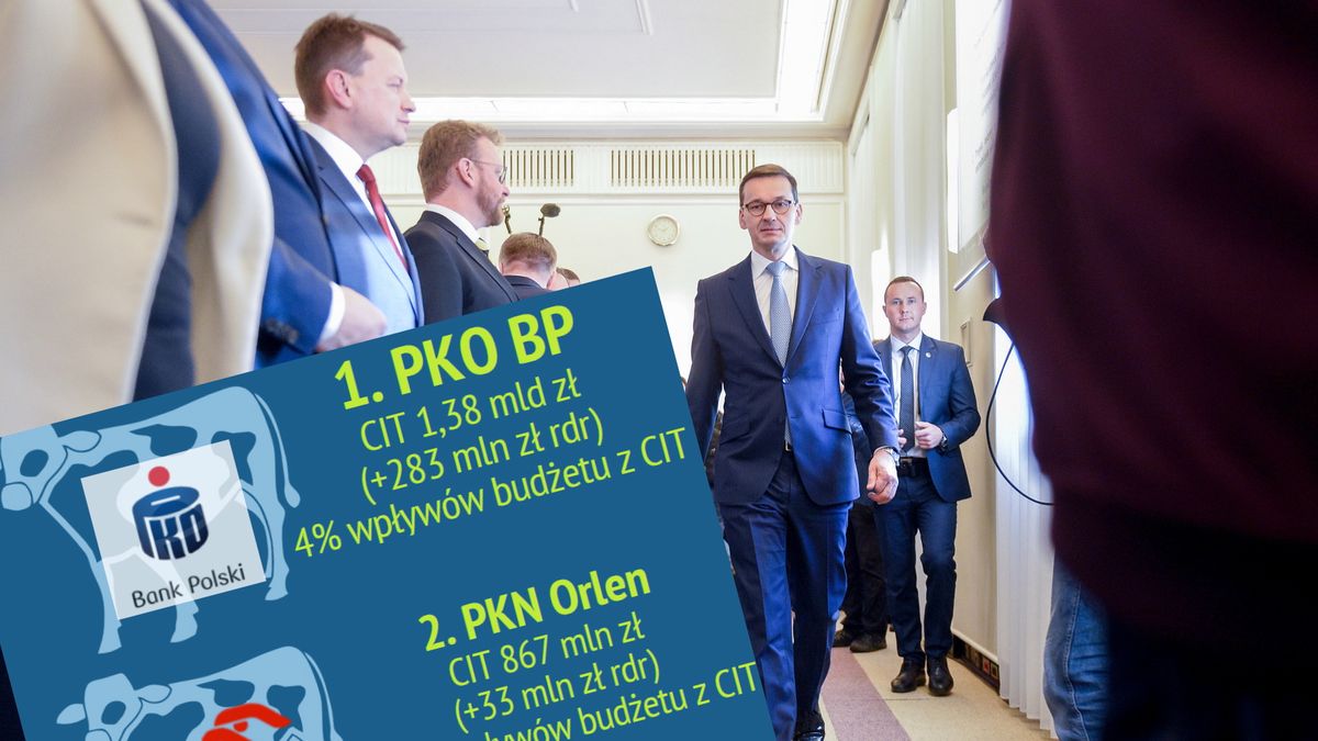 Premier Morawiecki może być zadowolony z wpłat CIT od największych państwowych firm.