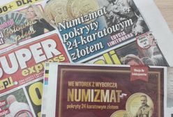 Gazety kuszą monetami z 24-karatowym złotem. To typowe granie na emocjach. Gratisy są niemal nic nie warte