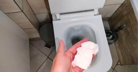 Namocz i przyłóż na ścianki toalety. Usunie nawet stary kamień